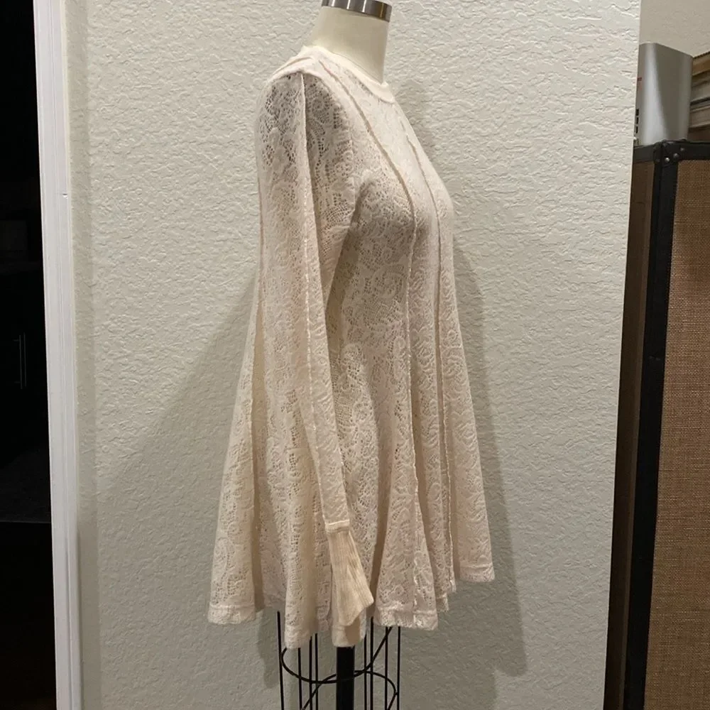 Free People‎ Coffee In The Morning Tunic Top Sz small nwot